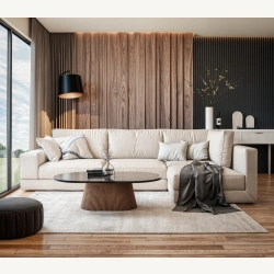 Marmoholz Montemerano – Stolik Kawowy Owalny | Czarny Marmur & Brązowy Mango | 120 x 70 cm